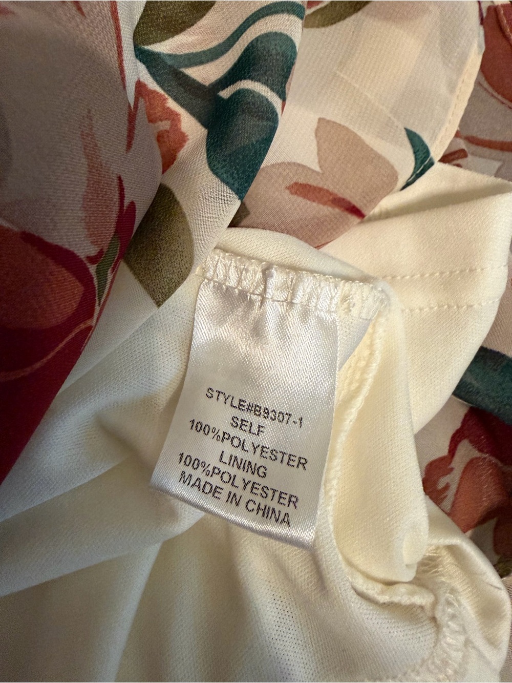 JODIFL Cream Midi Dress with Red & Green Floral Print - Picture 5 of 5
